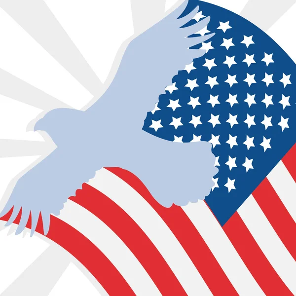 Amerikaanse vlag en adelaar — Stockvector