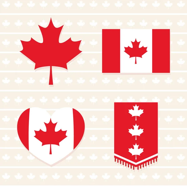 Zestaw flag kanady — Wektor stockowy