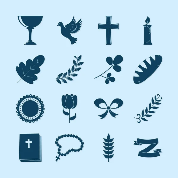 Collection icône de baptême — Image vectorielle