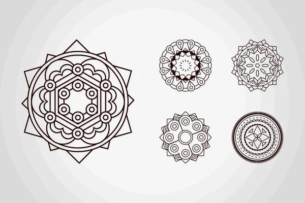 Set di mandala geometrici — Vettoriale Stock