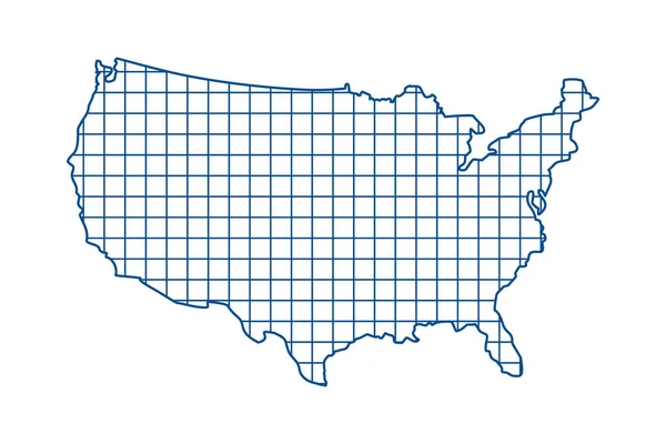 Karierte US-Landkarte — Stockvektor