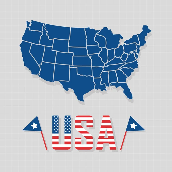 EE.UU. mapa ilustración — Vector de stock
