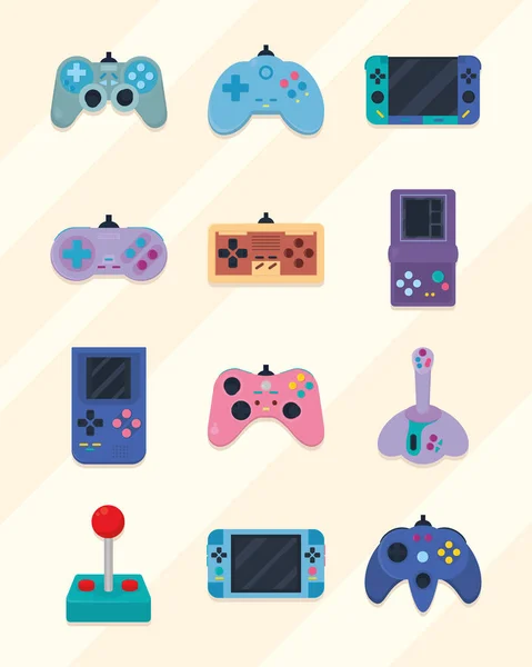 Video game controllers — Stock Vector