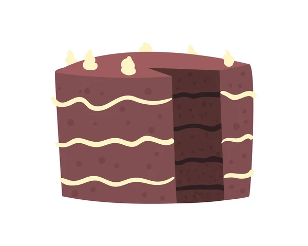 Délicieux gâteau chocolat — Image vectorielle