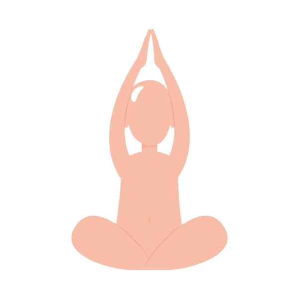 Homme en posture de yoga — Image vectorielle