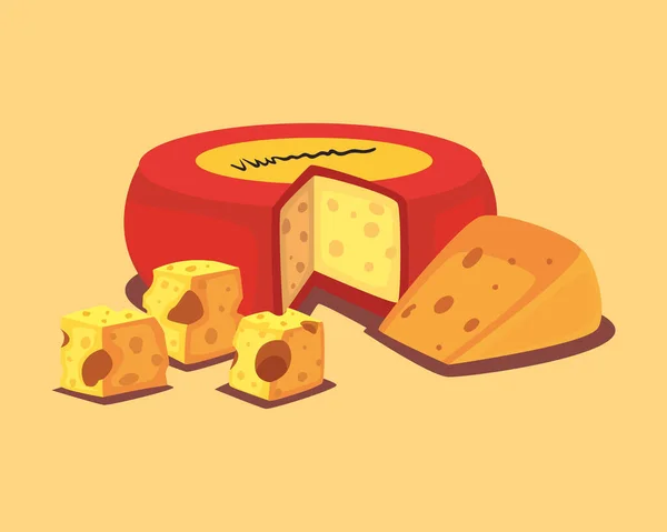 チーズいろいろおいしい — ストックベクタ