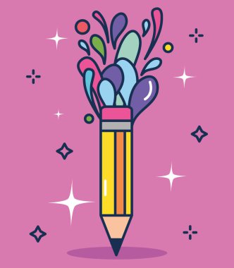yaratıcılık kalem illüstrasyonu
