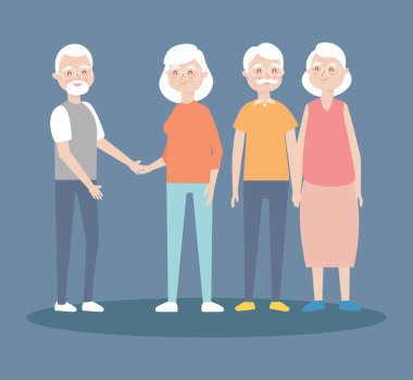 Mutlu yaşlı çiftler