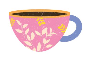 Renkli yapraklı kupa