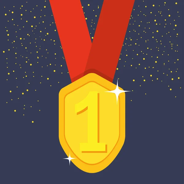 Nummer ett medalj illustration — Stock vektor