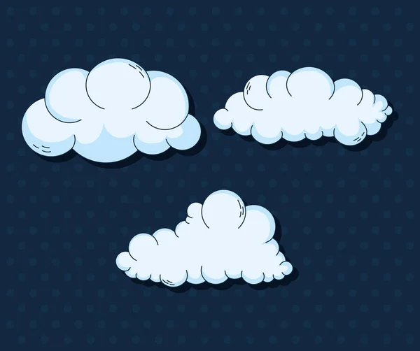 Felhők ikon készlet — Stock Vector