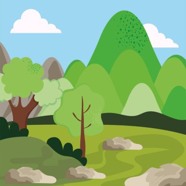 kayalar ve ağaçlar