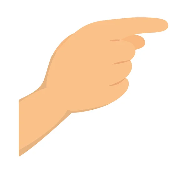 Menselijke hand wijzend — Stockvector