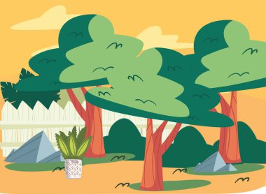 Arka bahçe ağaçları ve