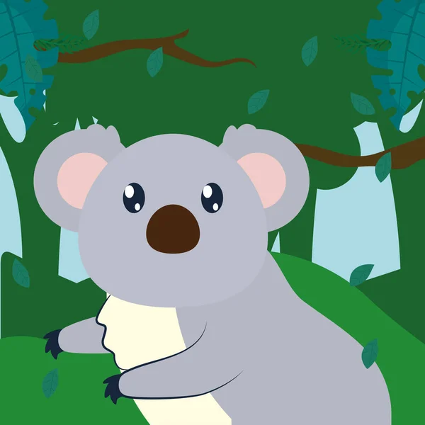 Koala i skogen — Stock vektor