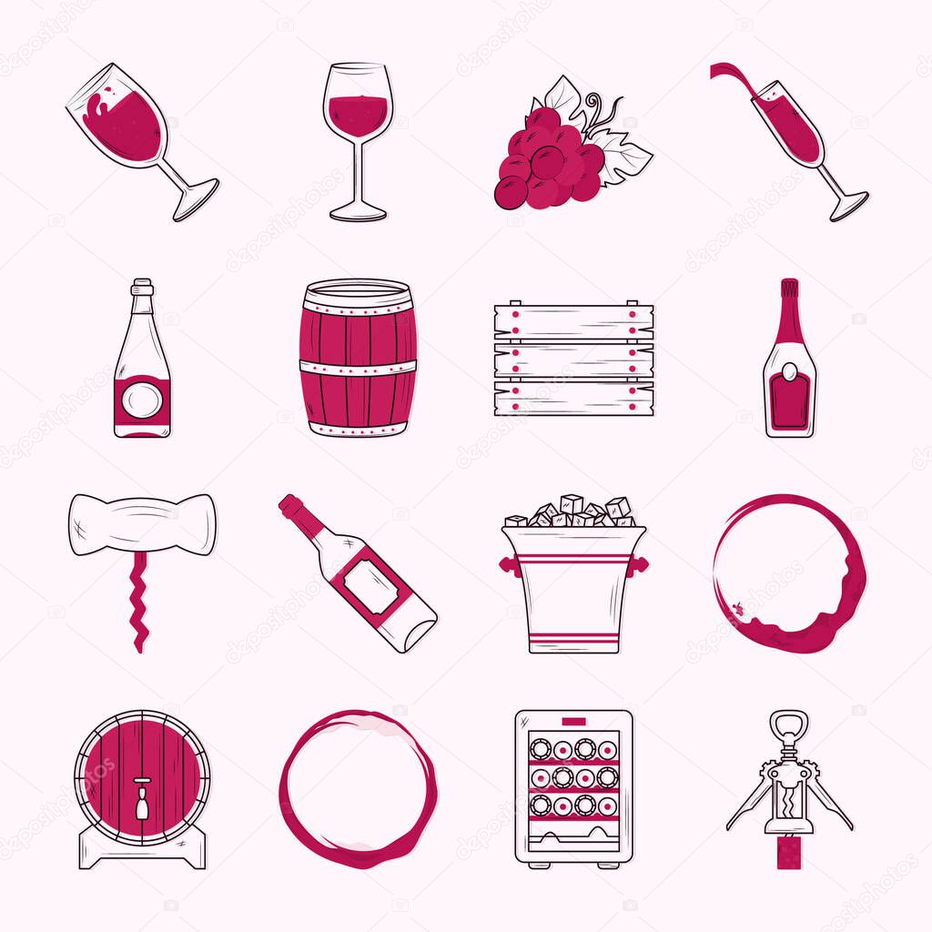 wine icon collection