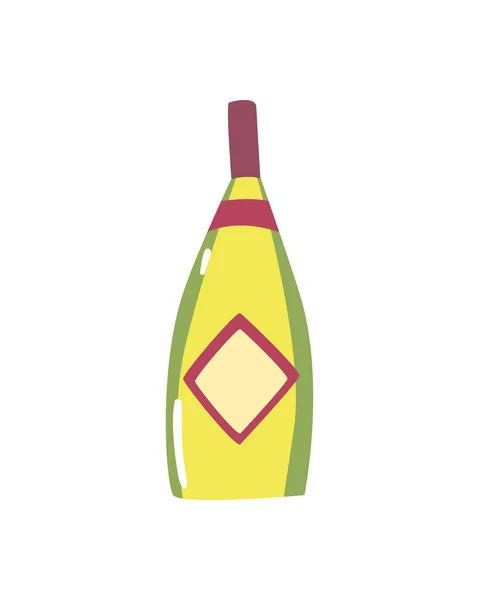 Bouteille de vin jaune — Image vectorielle
