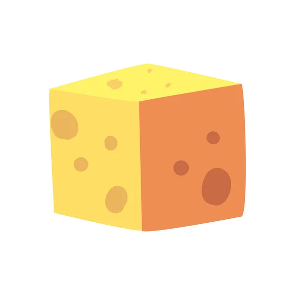 Cubetto di formaggio giallo — Vettoriale Stock