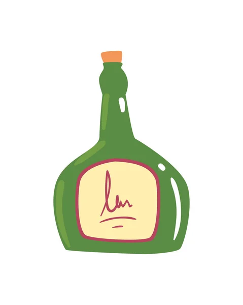 Зеленая бутылка вина — стоковый вектор