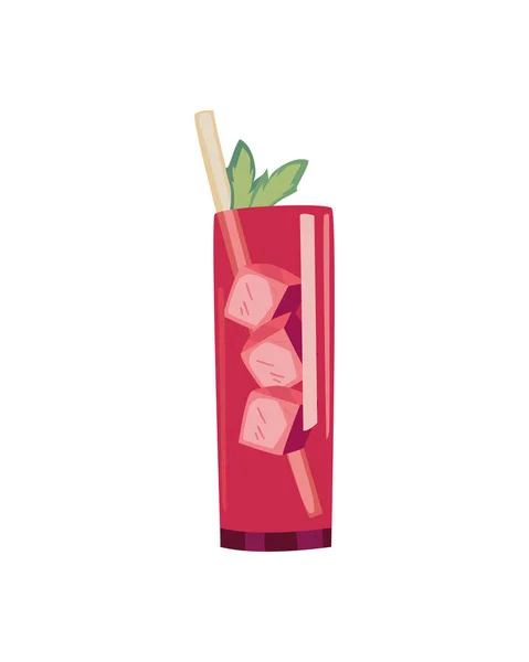 Copo de cocktail com cubos de gelo — Vetor de Stock