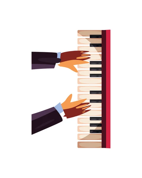 Ręce na fortepian — Wektor stockowy