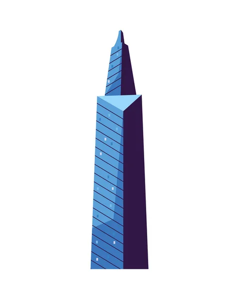 Torre de edificio azul — Vector de stock