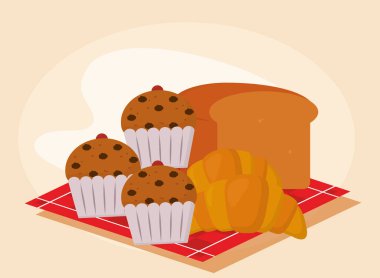 Çörek tost ve kruvasan.