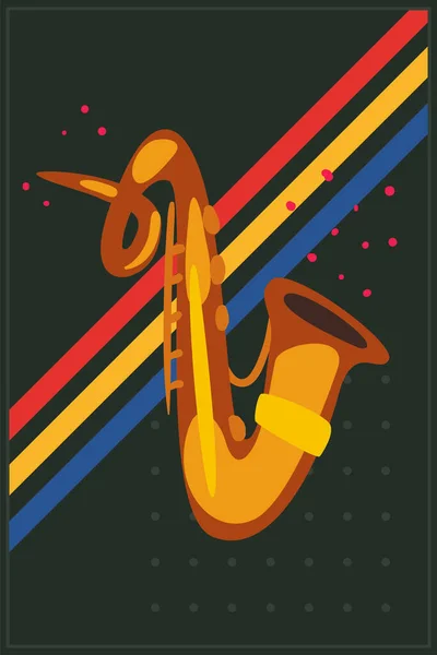 Instrumento de música de saxofón — Vector de stock