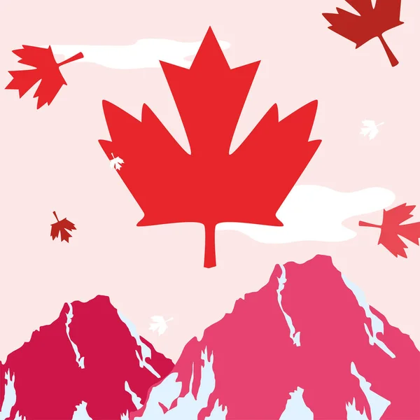 Kanadyjska góra i liście — Wektor stockowy
