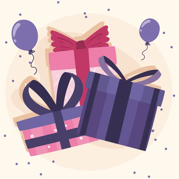 Regalos y globos — Vector de stock