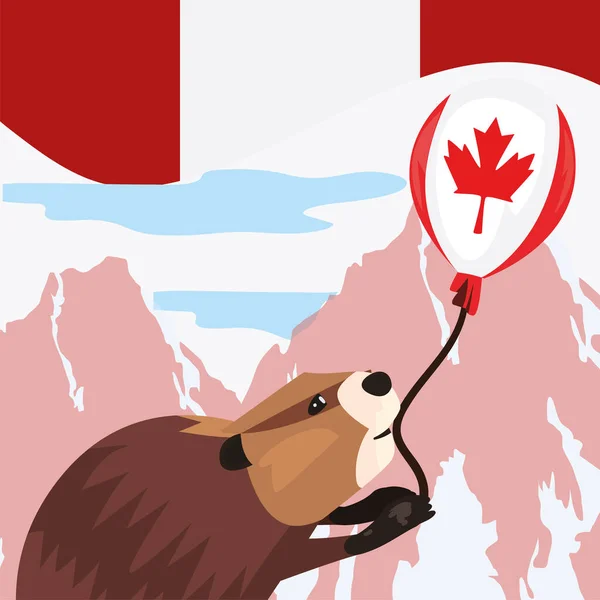 Kanadyjskie zwierzę bobra — Wektor stockowy
