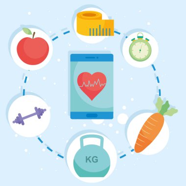 Sembollü fitness akıllı telefonu