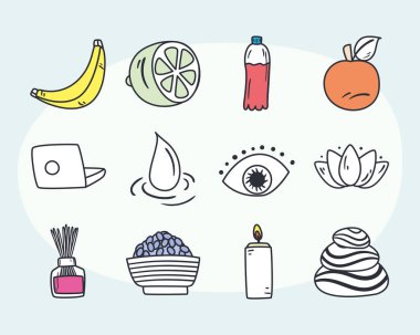 Sağlıklı yaşam tarzı simgesi koleksiyonu