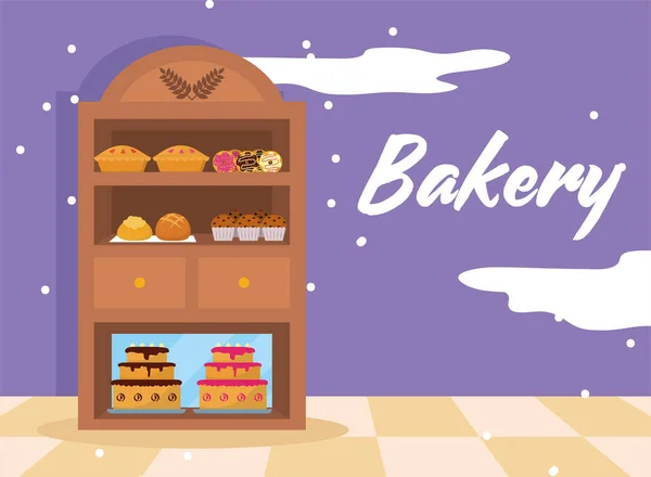 Bäckereimöbel entwerfen — Stockvektor