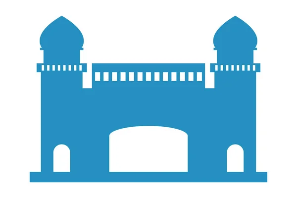 India mosque silhouette — Vector de stock
