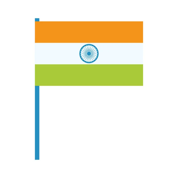 杆子上的印度国旗 — 图库矢量图片