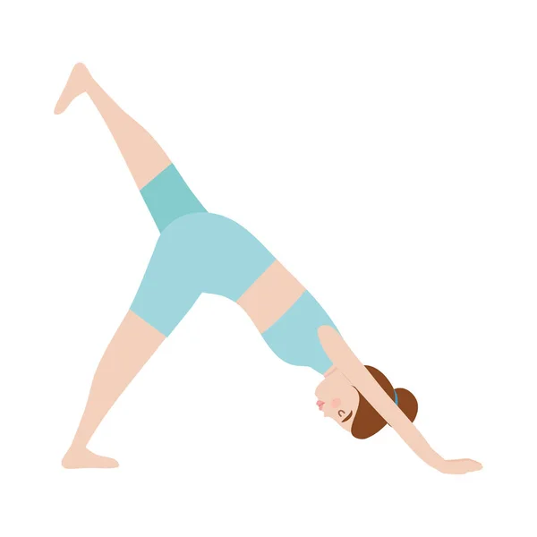 Vrouw doen warrior pose — Stockvector