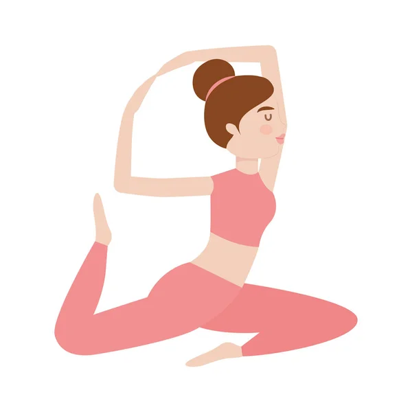 Jonge vrouw doet yoga — Stockvector