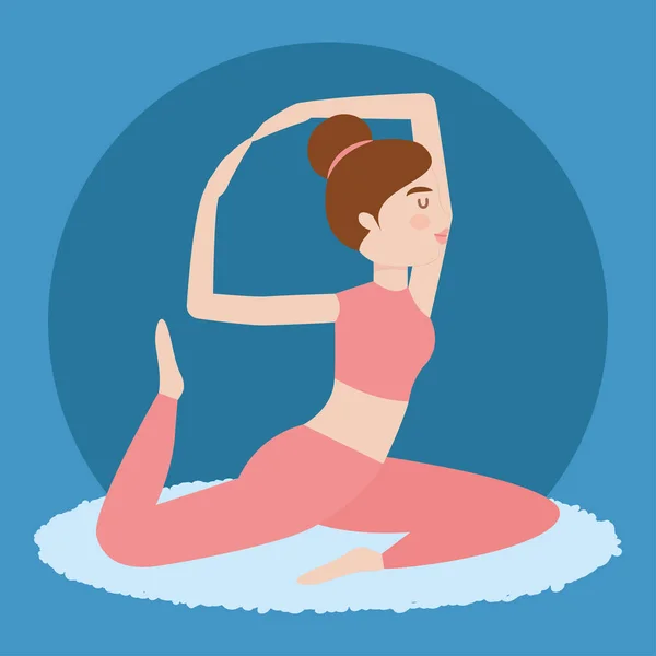 Donna rilassata che fa yoga — Vettoriale Stock