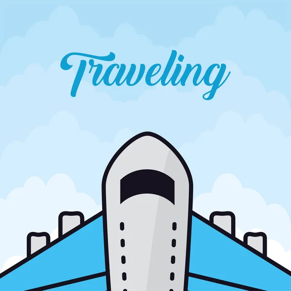 Traveling airplane icon —  Vetores de Stock