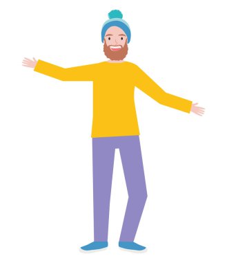 Sakallı adam gülümseyen