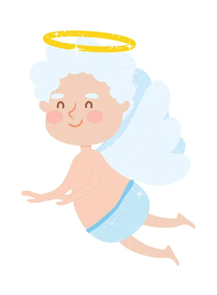 Happy angel flying — Stok Vektör