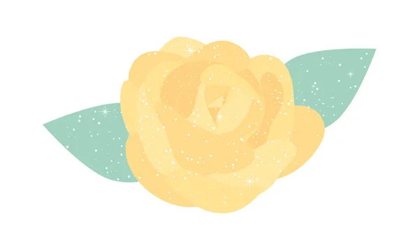 Yellow rose icon — Stock Vector