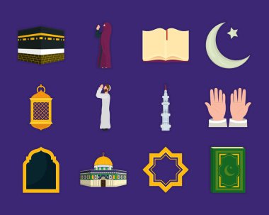 İslam hac simgesi koleksiyonu