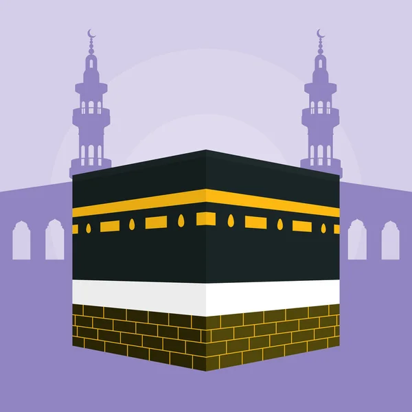 Ilustrace Kaaba Hajj Mekky — Stockový vektor