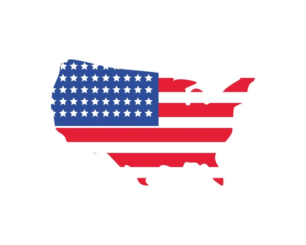 Прапор США на карті — стоковий вектор