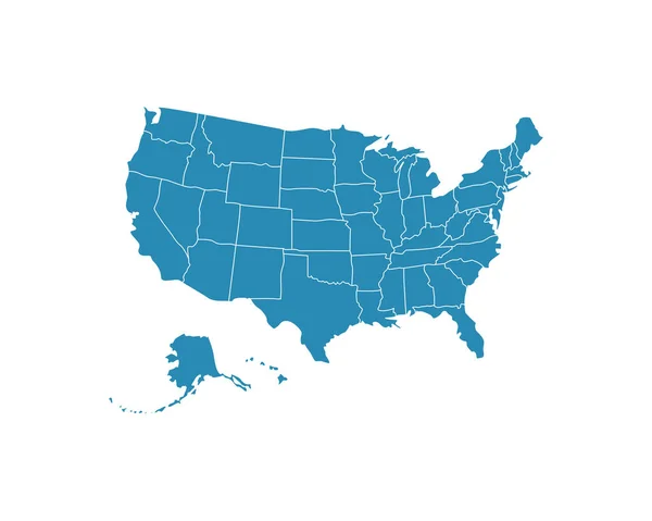 Usa mapa azul — Vector de stock