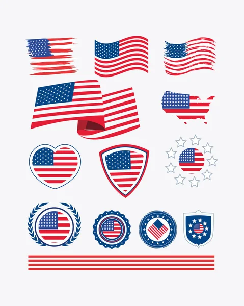 Onüç ABD bayrak simgesi — Stok Vektör