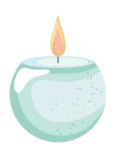 Round candle burning — Stock Vector