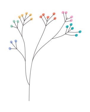 Renkli böğürtlenli dal